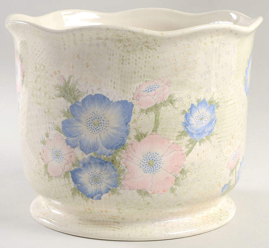 Provence (Pink and Blue Flowers) 7" Cachepot by Fitz & Floyd-1