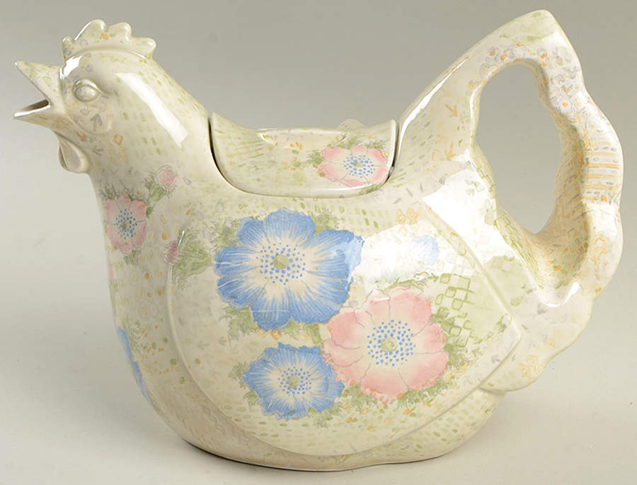 Provence (Pink and Blue Flowers) Figural Teapot & Lid by Fitz & Floyd-1