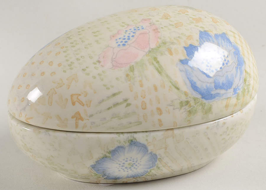 Provence (Pink and Blue Flowers) 4" Egg Box & Lid by Fitz & Floyd-1