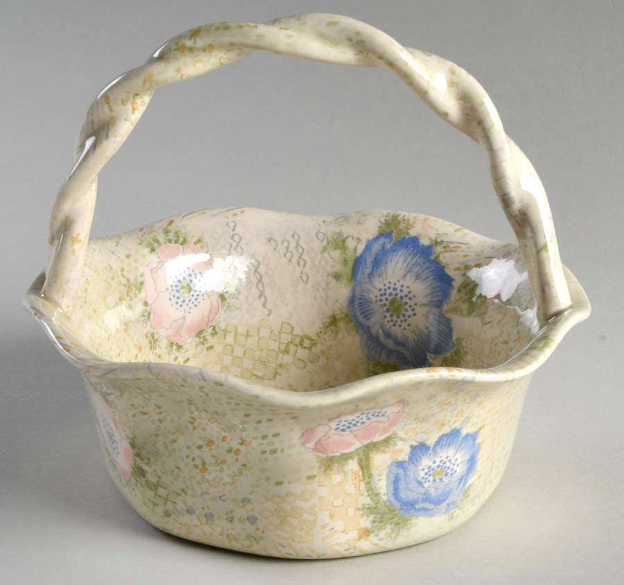 Provence (Pink and Blue Flowers) 5" Handled Basket by Fitz & Floyd-1