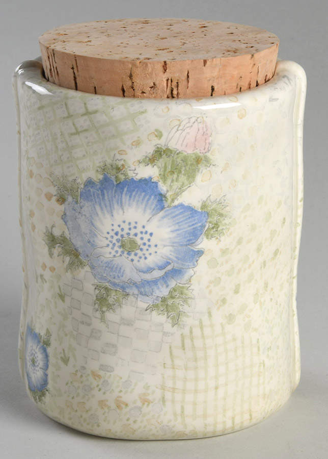 Provence (Pink and Blue Flowers) Small Canister & Lid by Fitz & Floyd-1