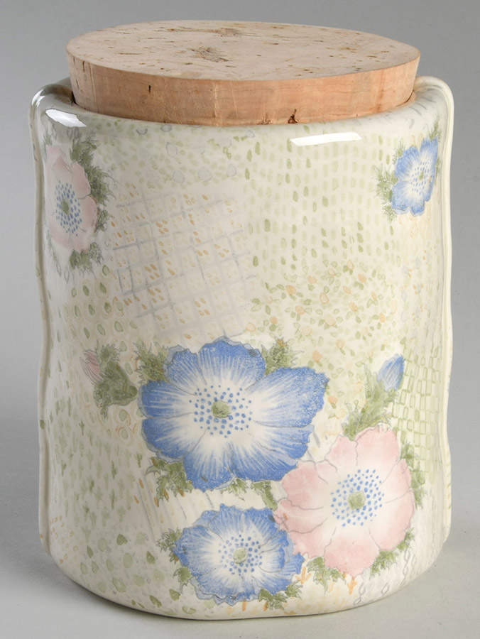 Provence (Pink and Blue Flowers) Medium Canister & Lid by Fitz & Floyd-1