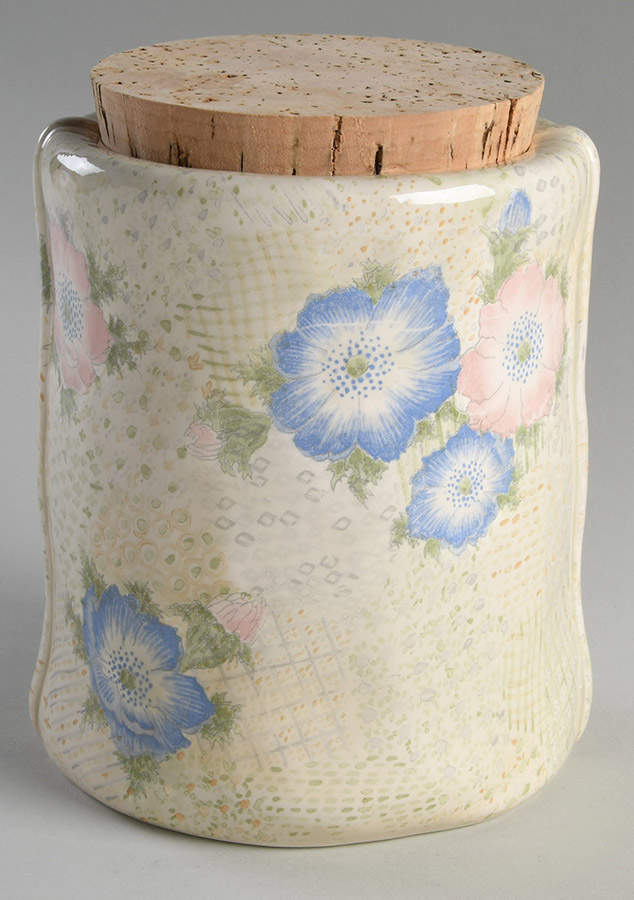 Provence (Pink and Blue Flowers) Large Canister & Lid by Fitz & Floyd-1