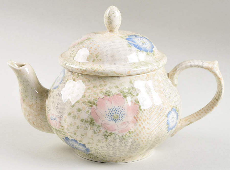Provence (Pink and Blue Flowers) Teapot & Lid by Fitz & Floyd-1