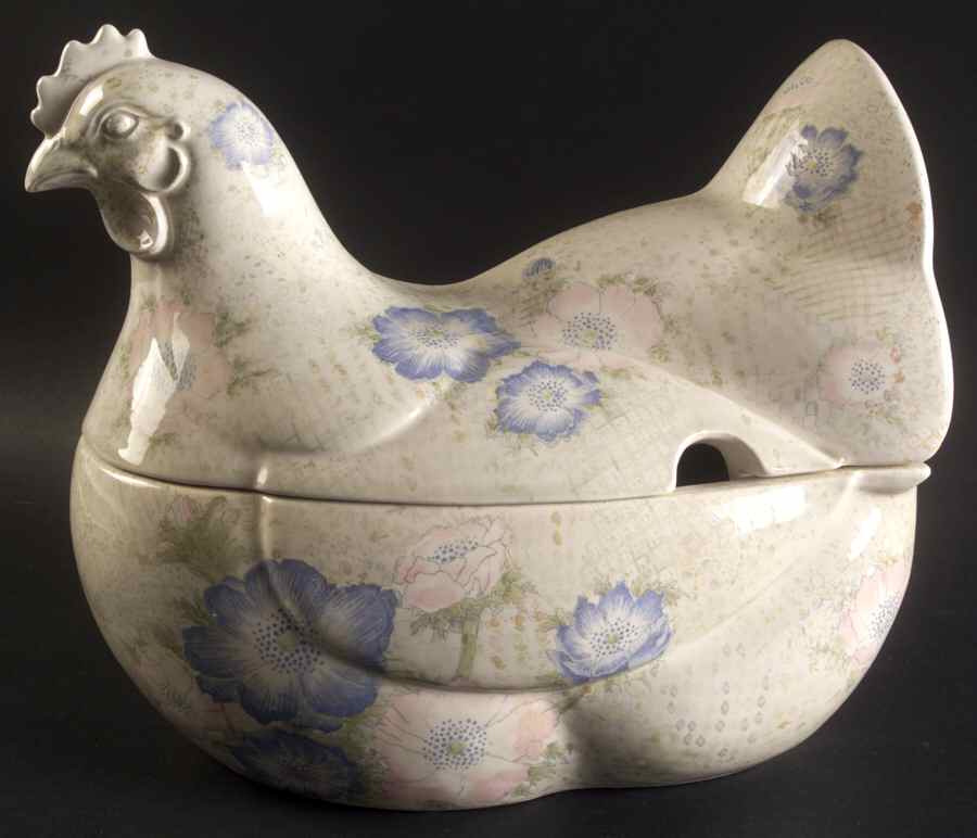 Provence (Pink and Blue Flowers) Tureen &  Lid by Fitz & Floyd-1
