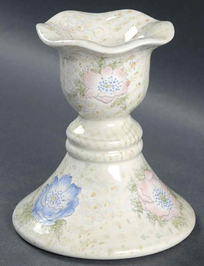 Provence (Pink and Blue Flowers) Single Light Candlestick by Fitz & Floyd-1