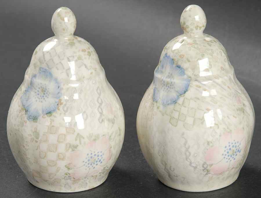 Provence (Pink and Blue Flowers) Salt & Pepper Set by Fitz & Floyd-1