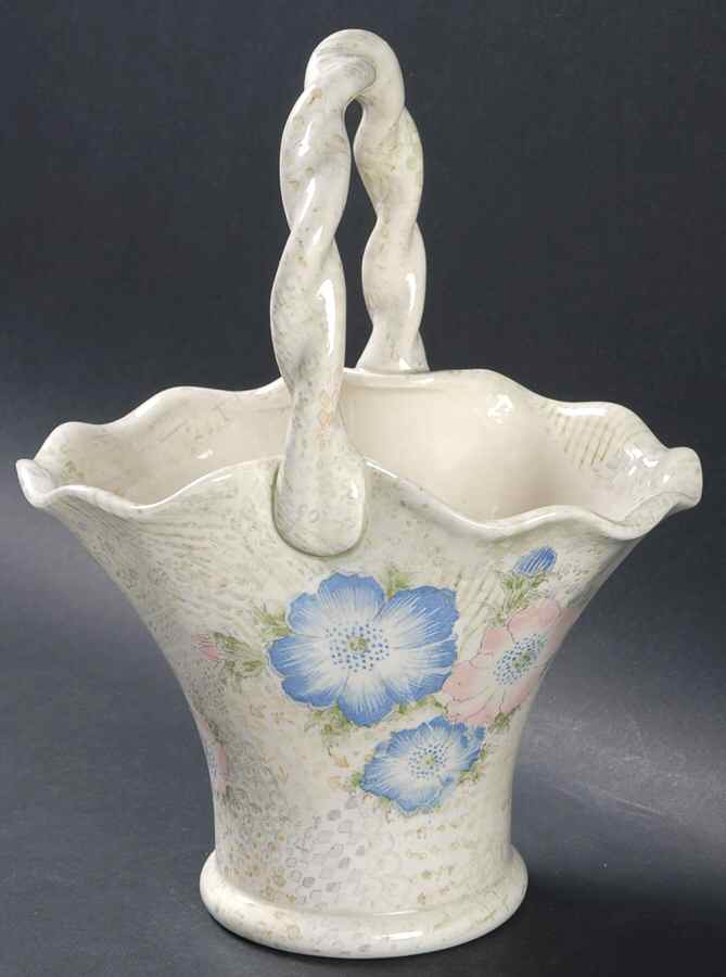 Provence (Pink and Blue Flowers) Medium Basket with Handle by Fitz & Floyd-1