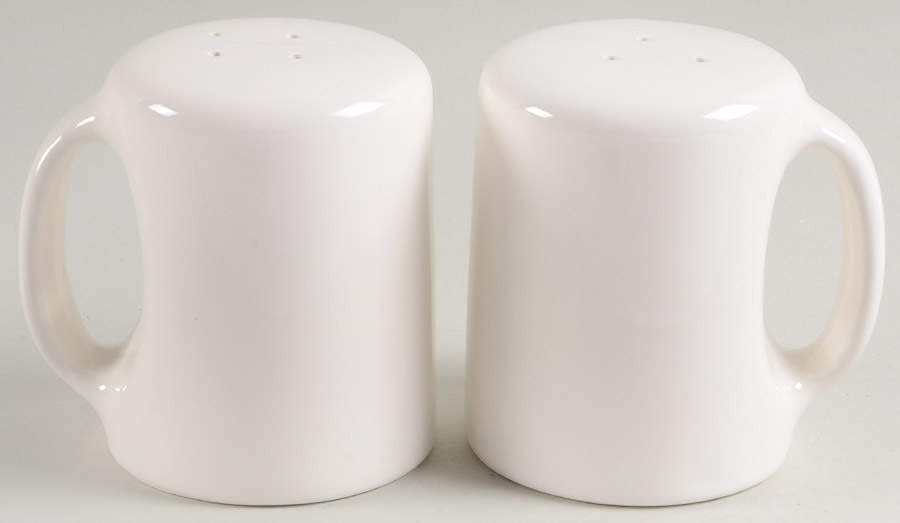 Quadrille White (Earthenware) Salt & Pepper Set by Fitz & Floyd-1