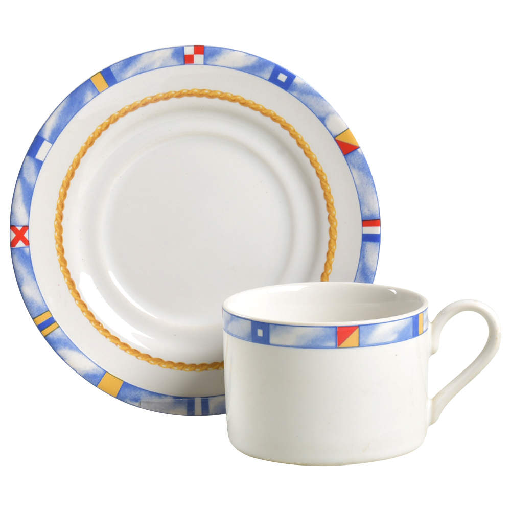 Regatta Flat Cup & Saucer Set by Fitz & Floyd-1