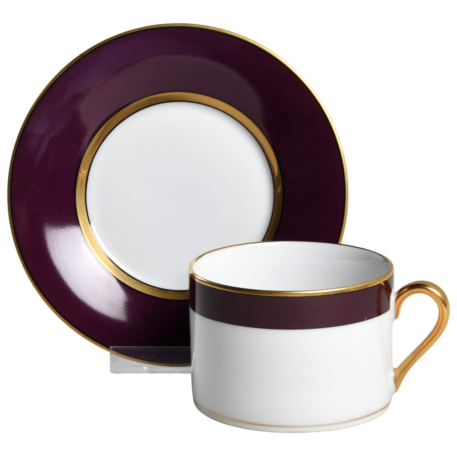 Renaissance Aubergine Flat Cup & Saucer Set by Fitz & Floyd-1