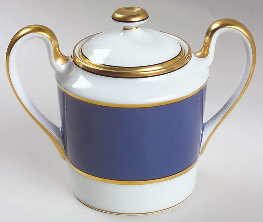 Renaissance Cerulean Blue (Japan) Sugar Bowl & Lid by Fitz & Floyd-1
