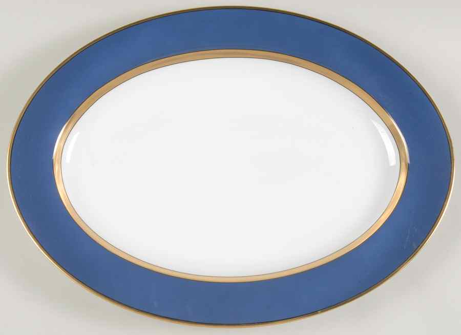 Renaissance Cerulean Blue (Japan) 14" Oval Serving Platter by Fitz & Floyd-1