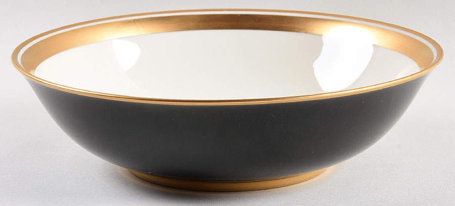 Renaissance Black On Buff 9" Round Vegetable Bowl by Fitz & Floyd-1