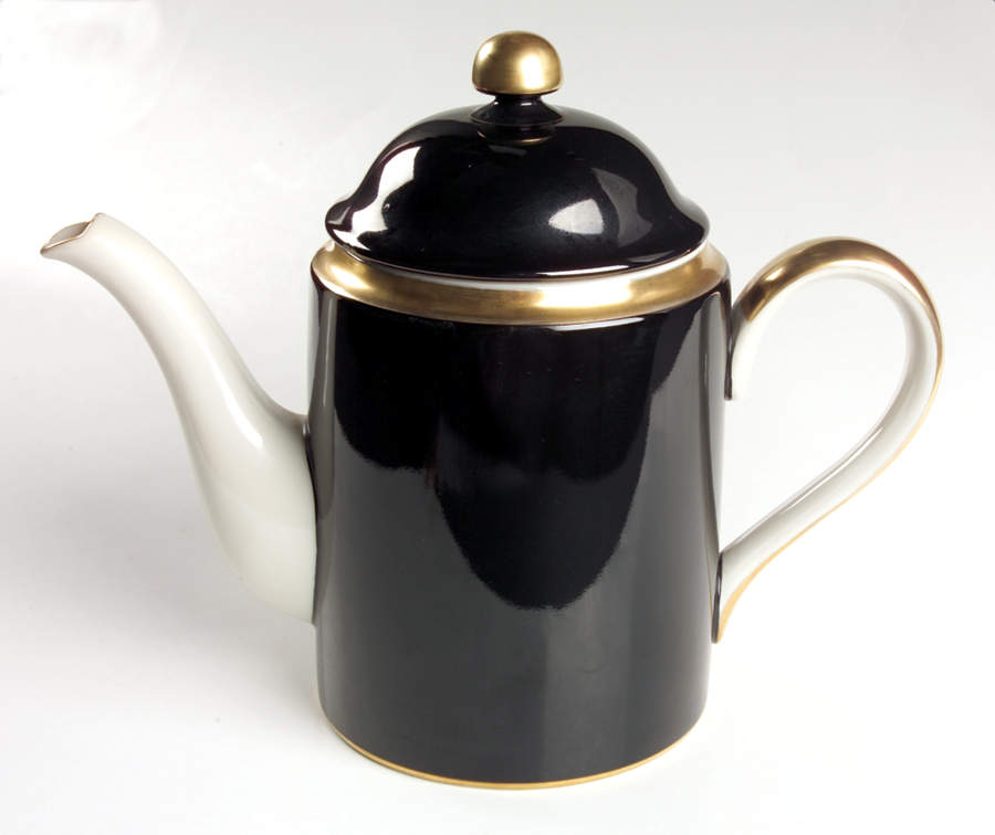 Renaissance Black On Buff Coffee Pot & Lid by Fitz & Floyd-1