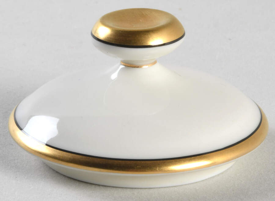 Renaissance Black On Buff Lid for Sugar Bowl by Fitz & Floyd-1