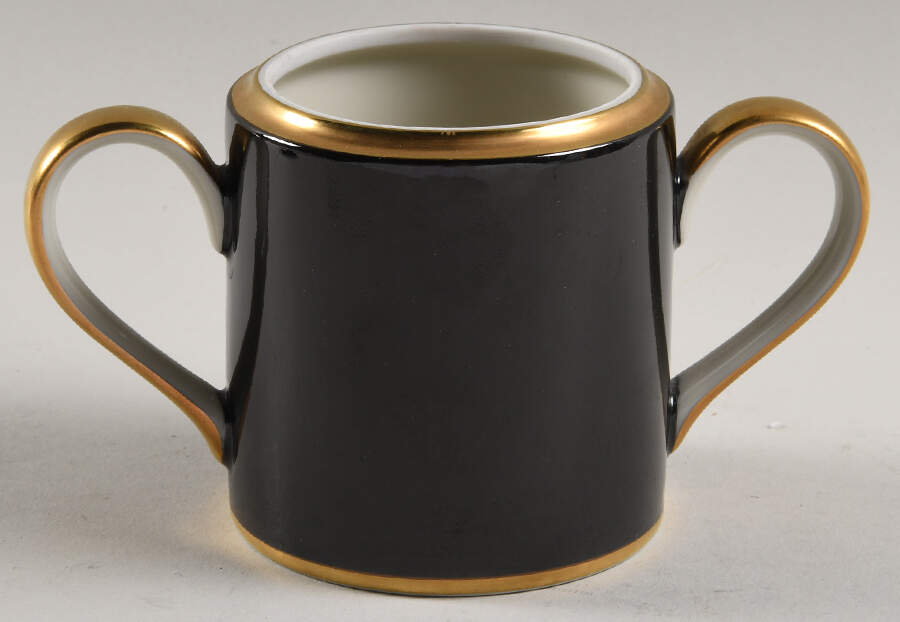 Renaissance Black On Buff Sugar Bowl No Lid by Fitz & Floyd-1