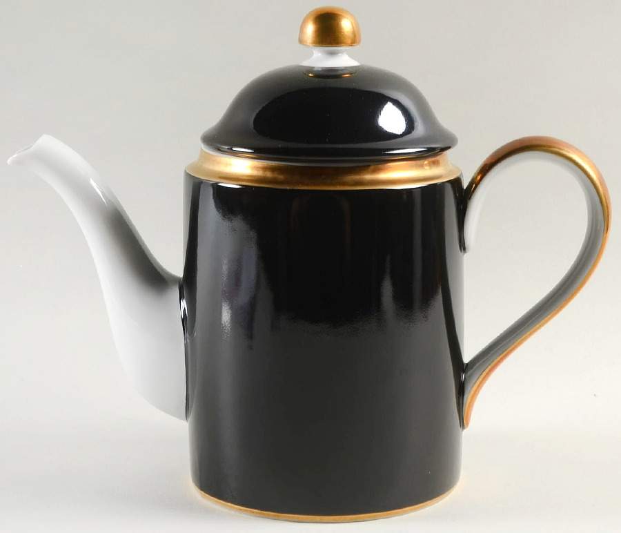 Renaissance Black On White Coffee Pot & Lid by Fitz & Floyd-1