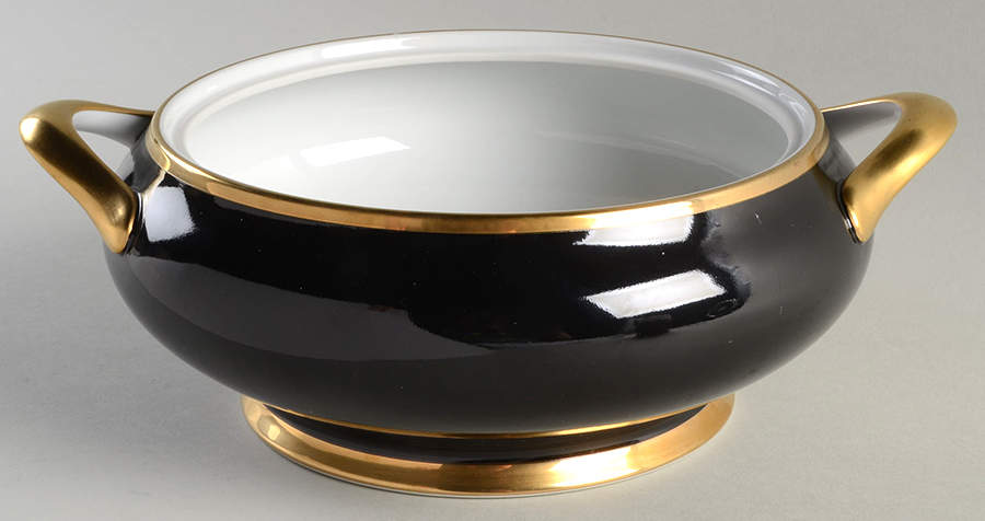 Renaissance Black On White Round Vegetable No Lid by Fitz & Floyd-1
