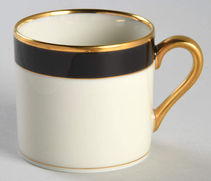 Renaissance Black On White Flat Demitasse Cup by Fitz & Floyd-1