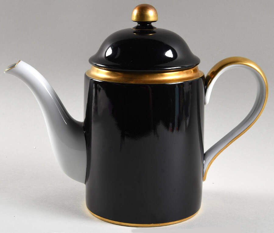 Renaissance Black On White Coffee Pot & Lid by Fitz & Floyd-1