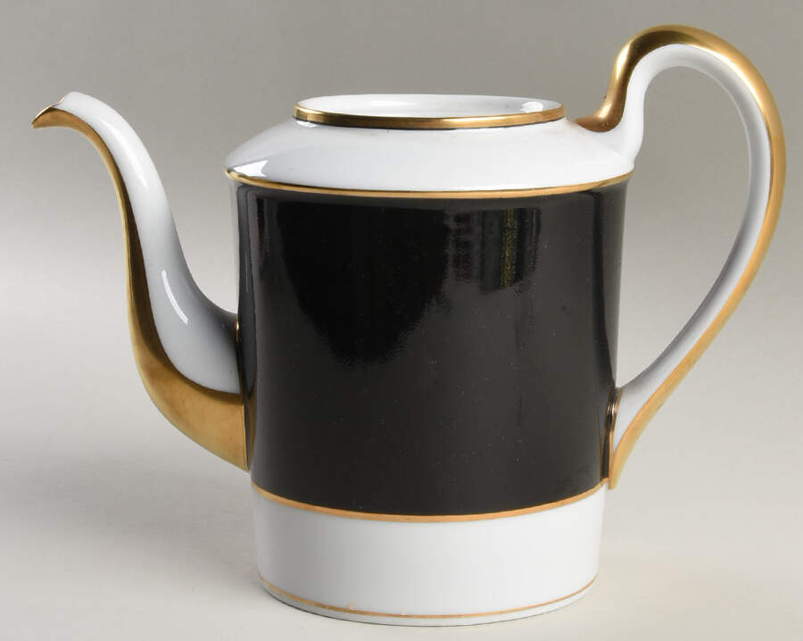 Renaissance Black On White Coffee Pot No Lid by Fitz & Floyd-1