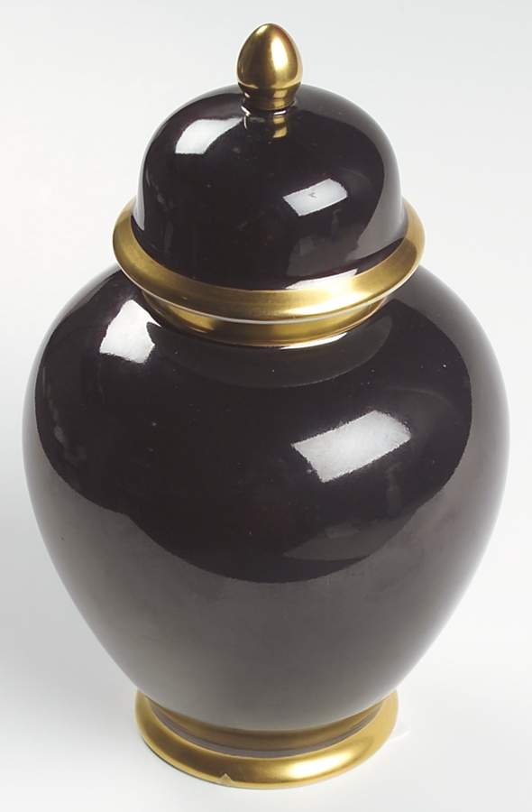 Renaissance Black On White Large Ginger Jar & Lid by Fitz & Floyd-1