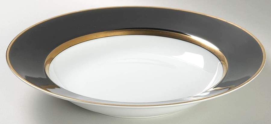 Renaissance Black On White 9" Round Vegetable Bowl by Fitz & Floyd-1