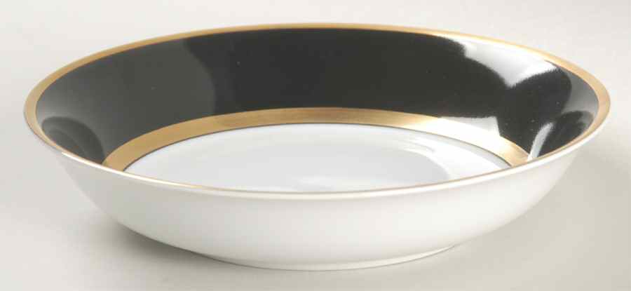 Renaissance Black On White Fruit/Dessert (Sauce) Bowl by Fitz & Floyd-1
