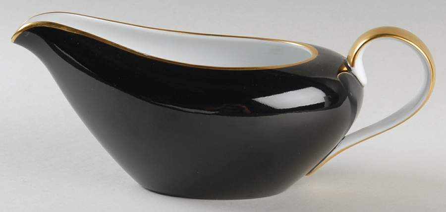 Renaissance Black On White Gravy Boat by Fitz & Floyd-1