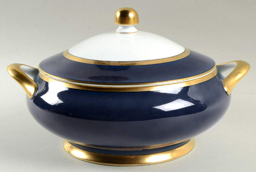 Renaissance Cobalt Blue (Japan) Round Covered Vegetable by Fitz & Floyd-1