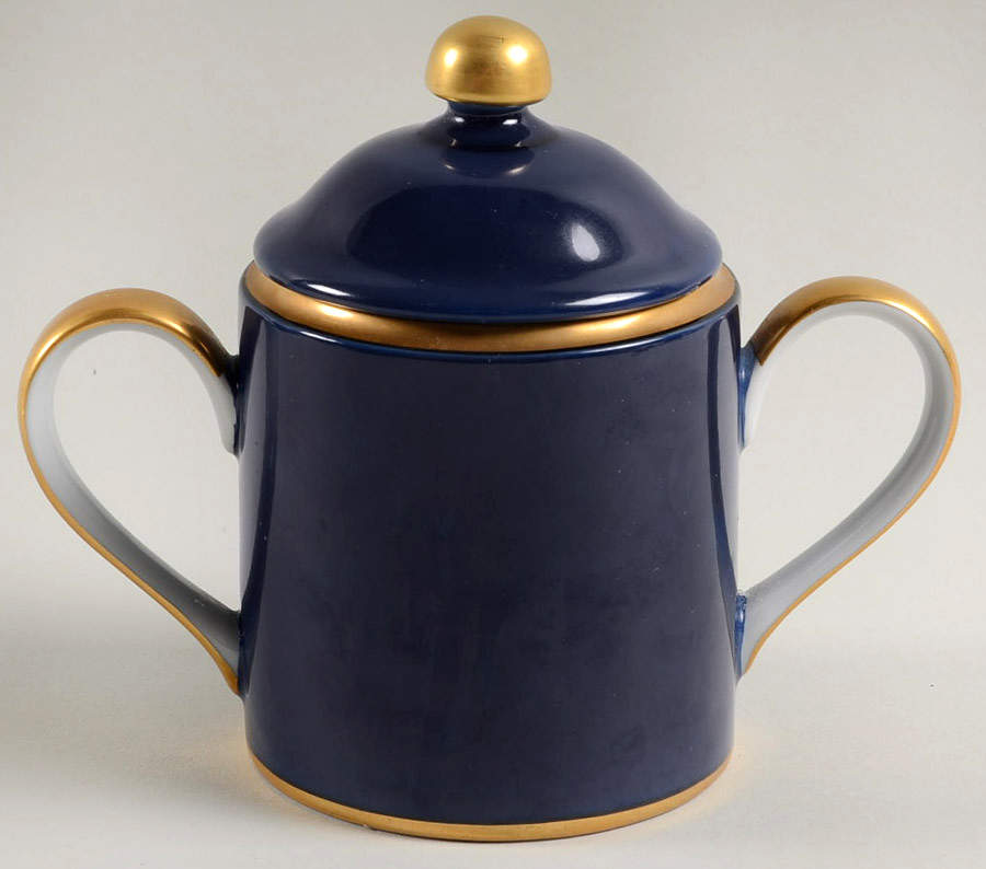 Renaissance Cobalt Blue (Japan) Sugar Bowl & Lid by Fitz & Floyd-1