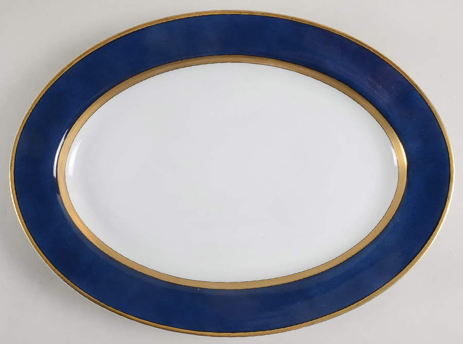 Renaissance Cobalt Blue (Japan) 14" Oval Serving Platter by Fitz & Floyd-1