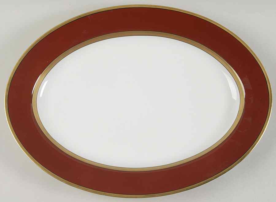 Renaissance Cinnabar 14" Oval Serving Platter by Fitz & Floyd-1