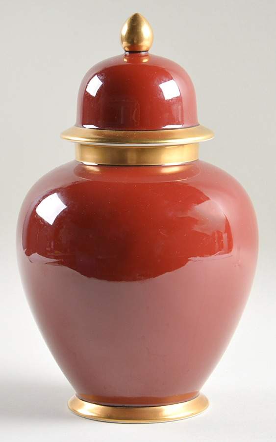 Renaissance Cinnabar Large Ginger Jar & Lid by Fitz & Floyd-1