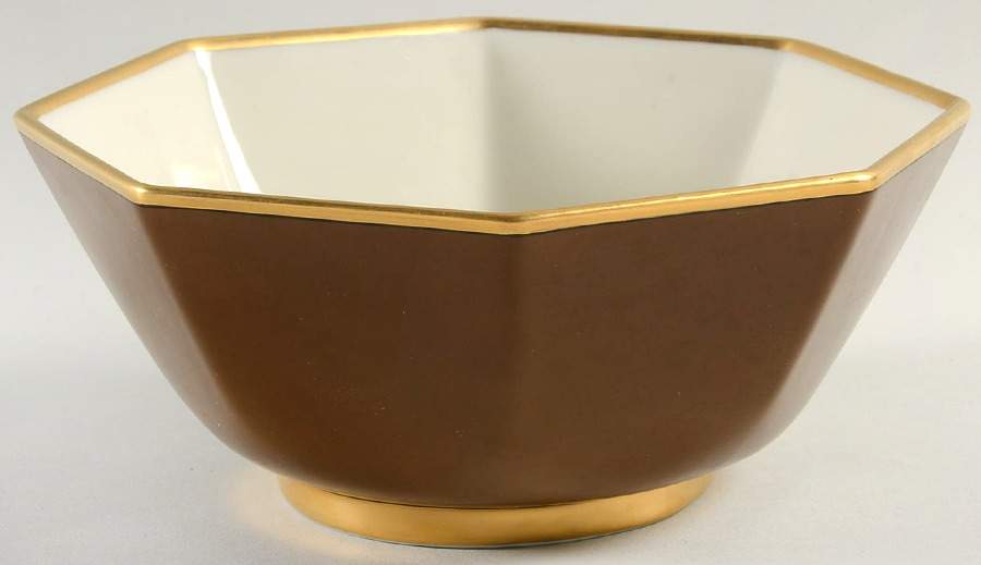 Renaissance Cognac (Medium Brown) 6" Octagonal Vegetable Bowl by Fitz & Floyd-1