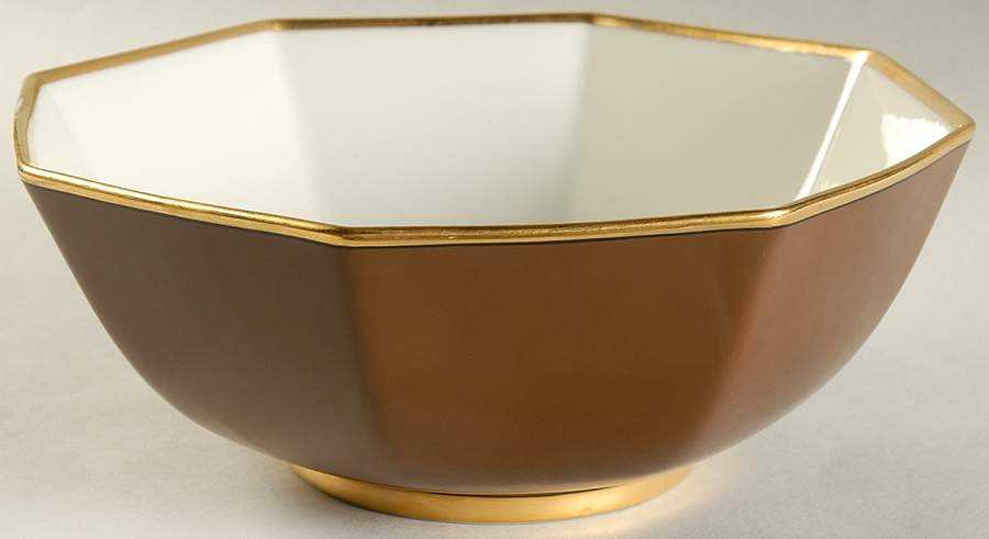 Renaissance Cognac (Medium Brown) 9" Octagonal Vegetable Bowl by Fitz & Floyd-1