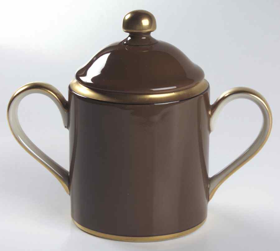 Renaissance Cognac (Medium Brown) Sugar Bowl & Lid by Fitz & Floyd-1
