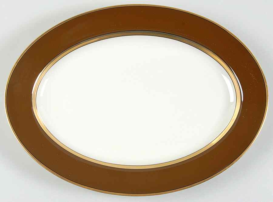 Renaissance Cognac (Medium Brown) 14" Oval Serving Platter by Fitz & Floyd-1