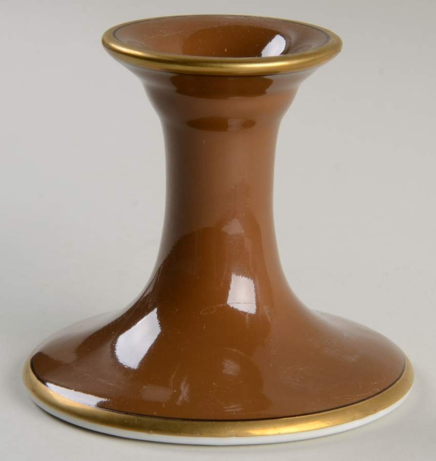 Renaissance Cognac (Medium Brown) Single Light Candlestick by Fitz & Floyd-1