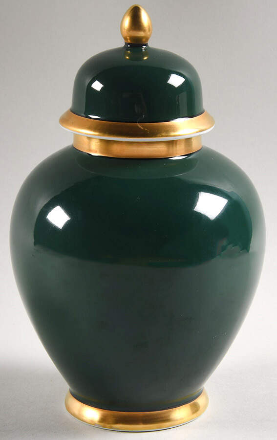 Renaissance Dark Green Medium Ginger Jar & Lid by Fitz & Floyd-1