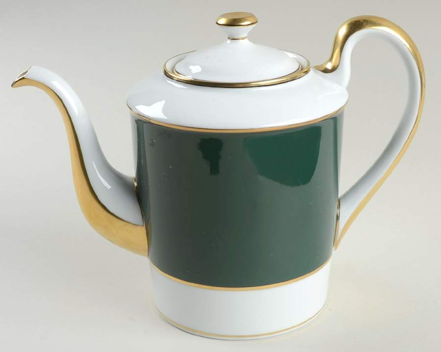Renaissance Dark Green Coffee Pot & Lid by Fitz & Floyd-1