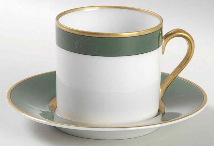 Renaissance Dark Green Flat Demitasse Cup & Saucer Set by Fitz & Floyd-1