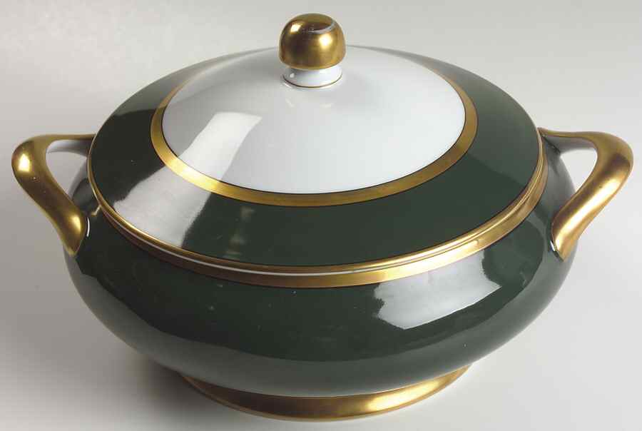 Renaissance Dark Green Round Covered Vegetable by Fitz & Floyd-1