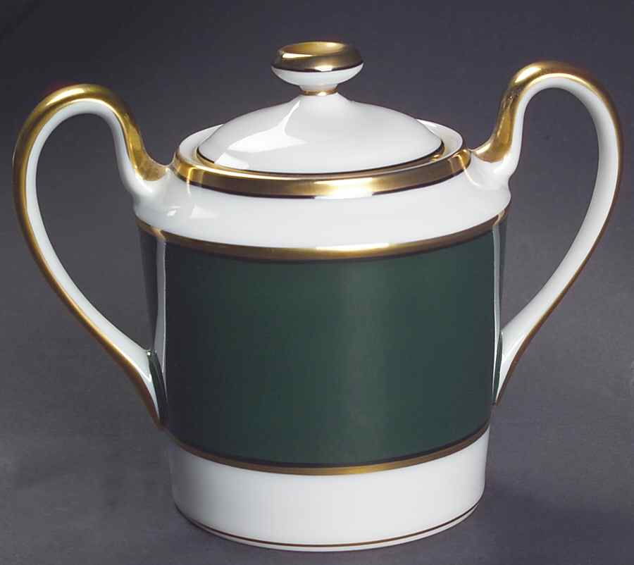 Renaissance Dark Green Sugar Bowl & Lid by Fitz & Floyd-1