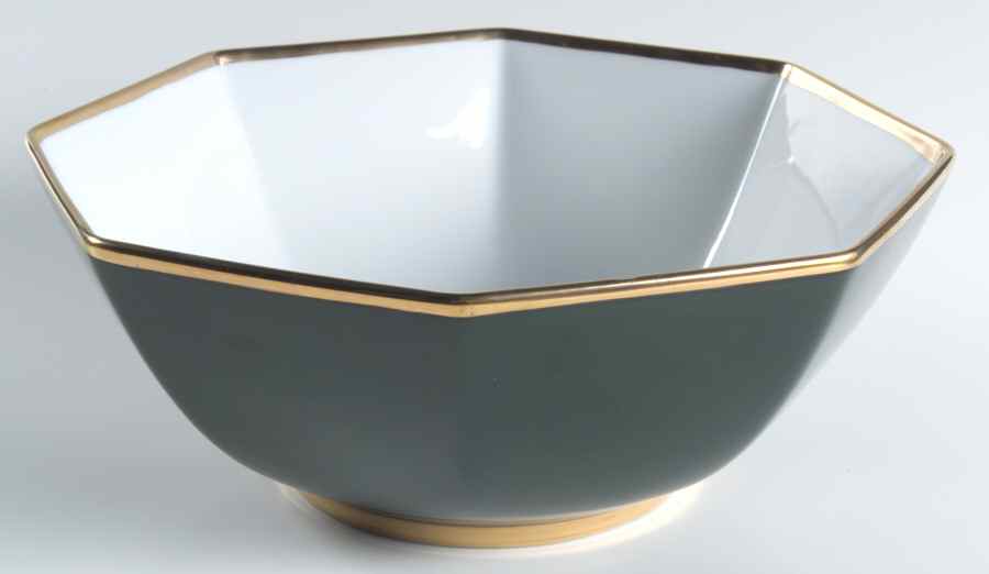 Renaissance Dark Green 9" Octagonal Vegetable Bowl by Fitz & Floyd-1