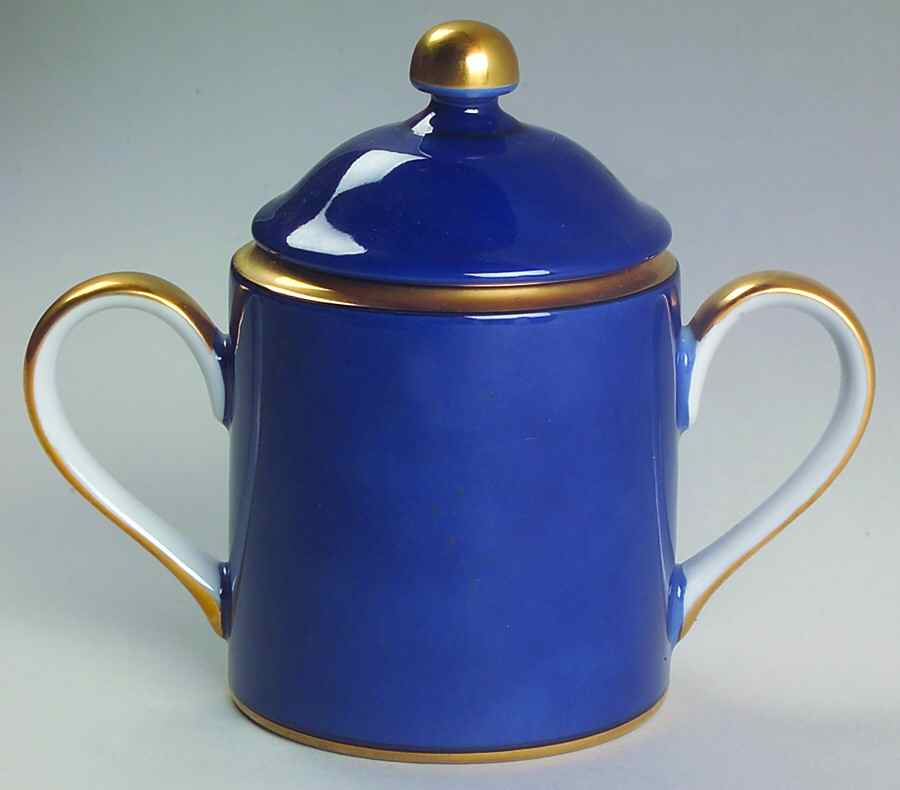 Renaissance Lapis Blue Sugar Bowl & Lid by Fitz and Floyd-1