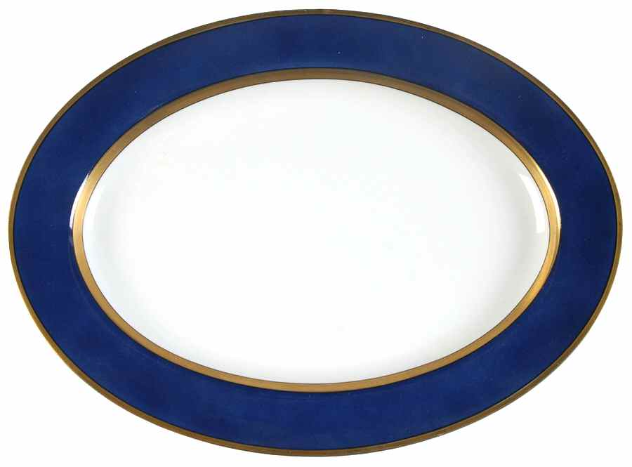 Renaissance Lapis Blue 14" Oval Serving Platter by Fitz and Floyd-1