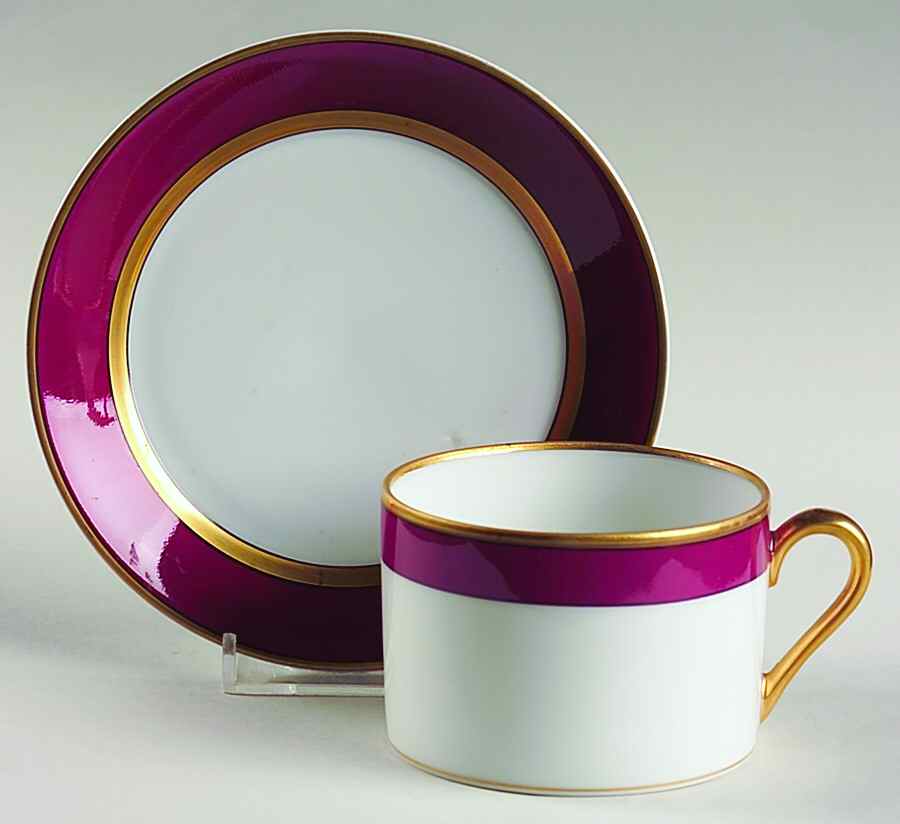 Renaissance Magenta Flat Cup & Saucer Set by Fitz & Floyd-1