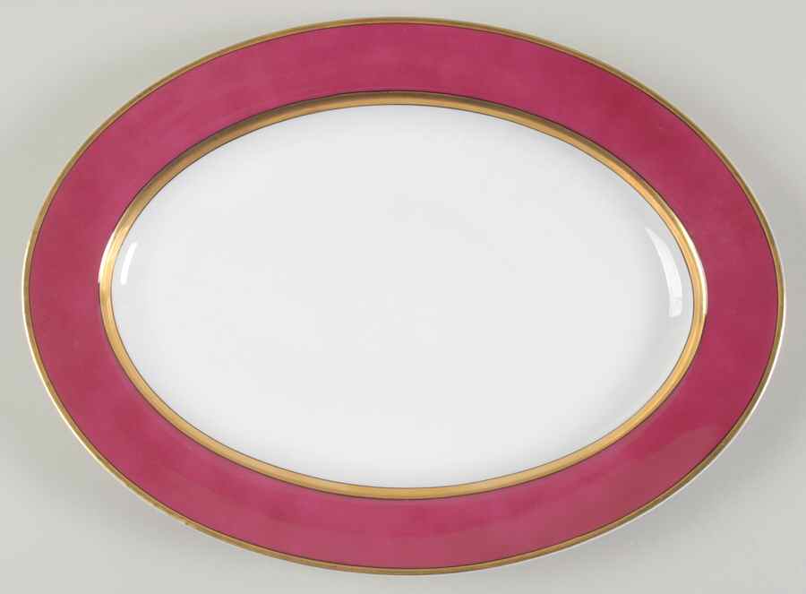 Renaissance Magenta 14" Oval Serving Platter by Fitz & Floyd-1